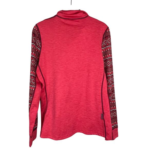 Kari Traa 1/2 Zip Mock Neck Tribal Aztec Print Pullover Top (Mid Layer) Size L - Picture 7 of 9